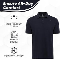 BAAZ Men's Classic Polo Shirt 100% Pique Cotton