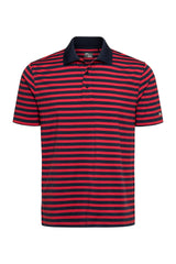 BAAZ Men's Golf Polo Shirt • Anti-Odor Tech • UV Sun Protection UPF 50+ • Striped Performance Shirt